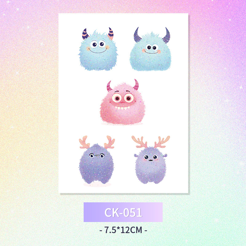 Glitter mariposa cara pegatinas tatuaje pegatinas hadas lavable impermeable de larga duración lindo unicornio ciervo Luna Estrella Planeta