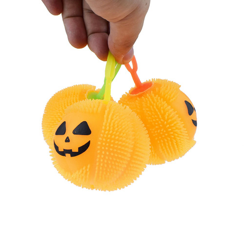 Squeeze pumpkin with lights, fur ball, stretch, decompress and vent pumpkin, Halloween and Christmas small toys and gifts wholesale