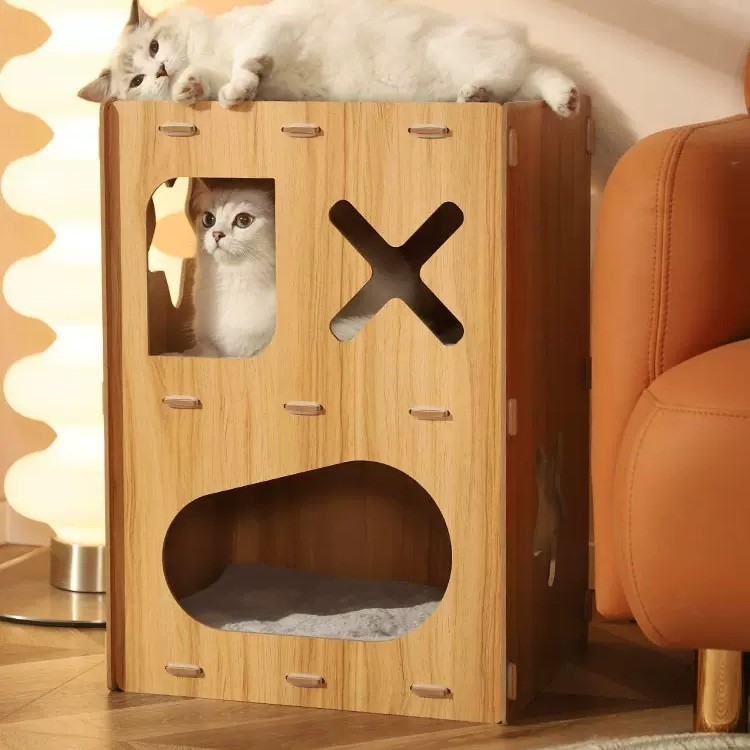 Pet cubo nido marioneta gatito lindo cuatro estaciones universal Villa gato molienda garra Jugar resto integrado suministros de la casa