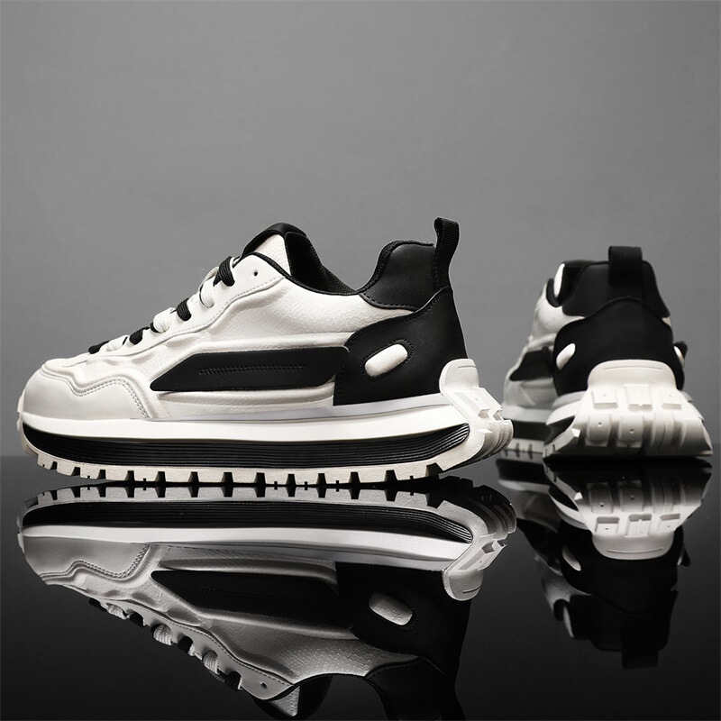 Men's Spring 2025 New Breathable Casual Sports Shoes, Non-Slip Soft Sole White Sneakers, Trendy Dad Shoes