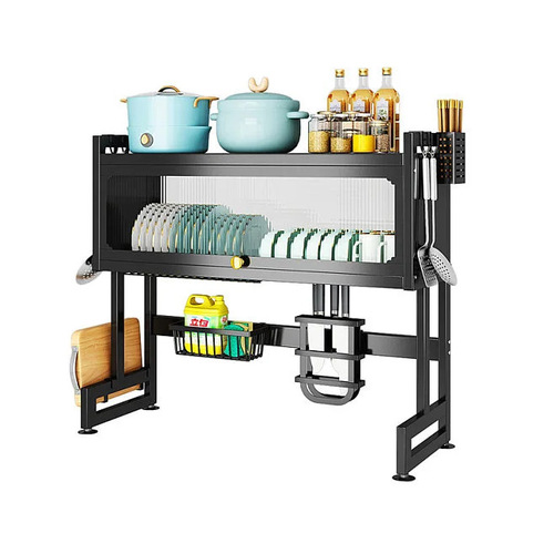 Kitchen sink rack household dish drain rack multi-functional countertop chopstick cage storage rack pool dust-proof cupboard