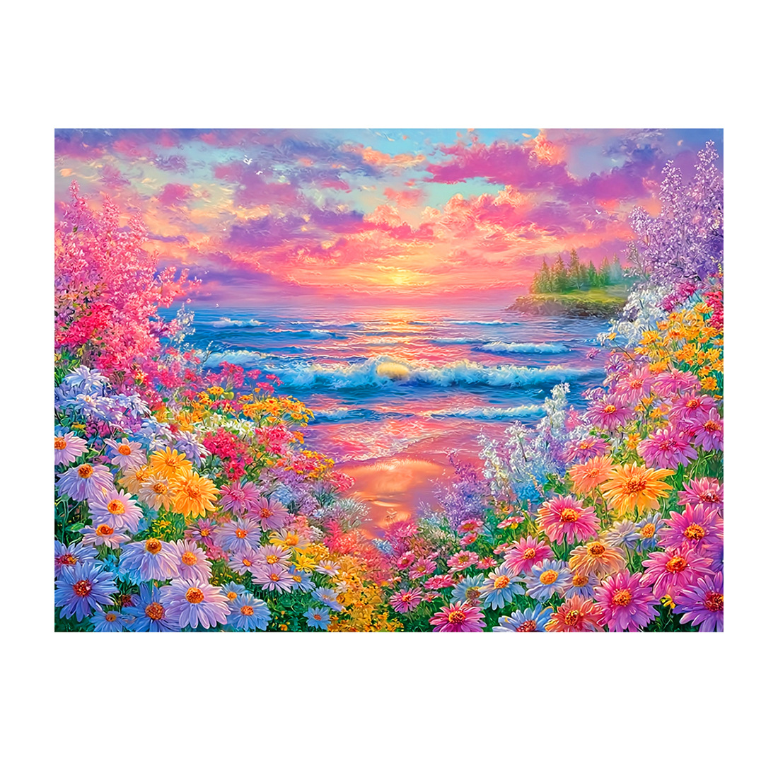[Algodón importado] Mona Lisa Real bordado a mano en el mar de flores de la mañana nueva flor salón estudio bordado a mano