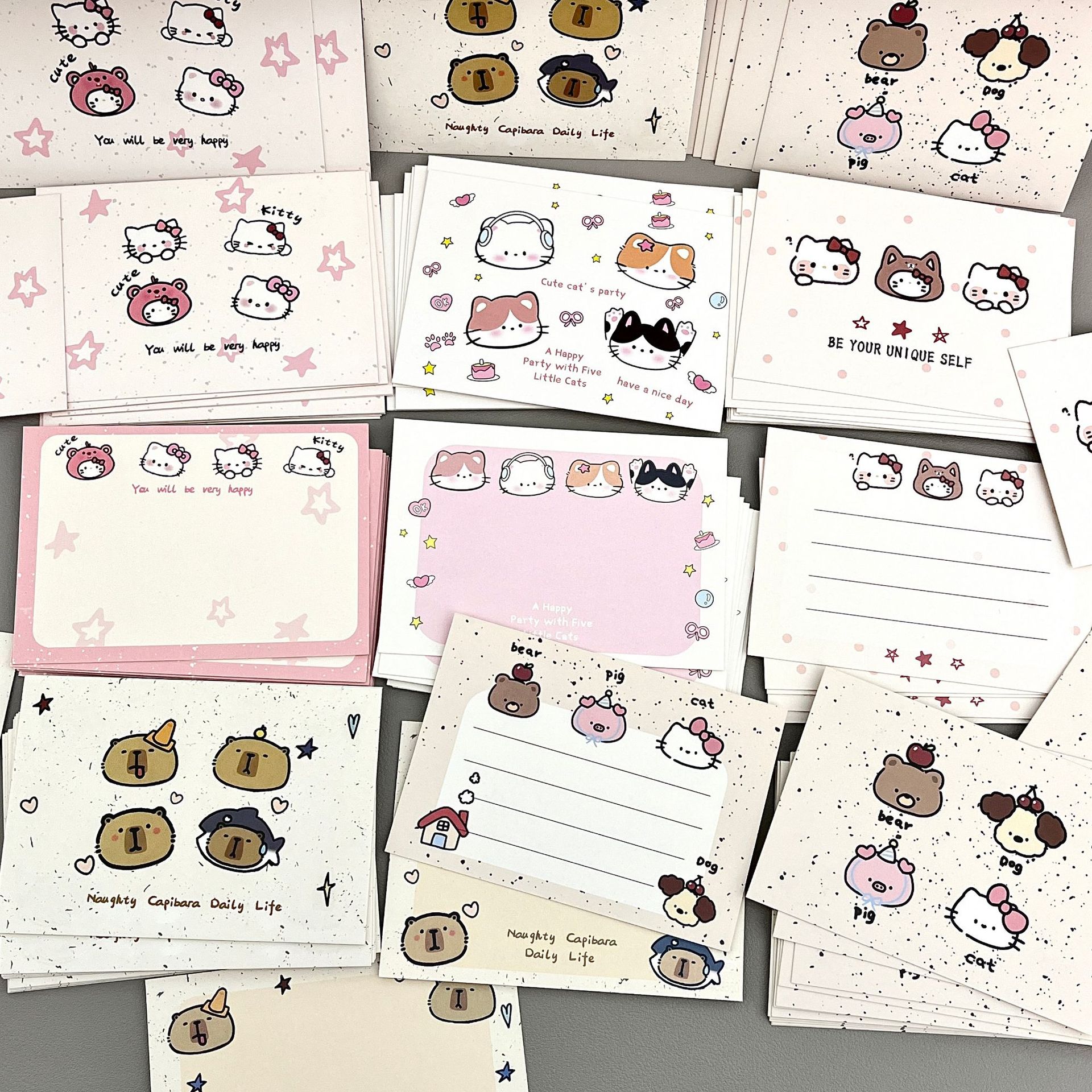 Tarjetas postales de estilo ultra multifacéticas, tarjetas postales conmemorativas para estudiantes de alto valor de cara