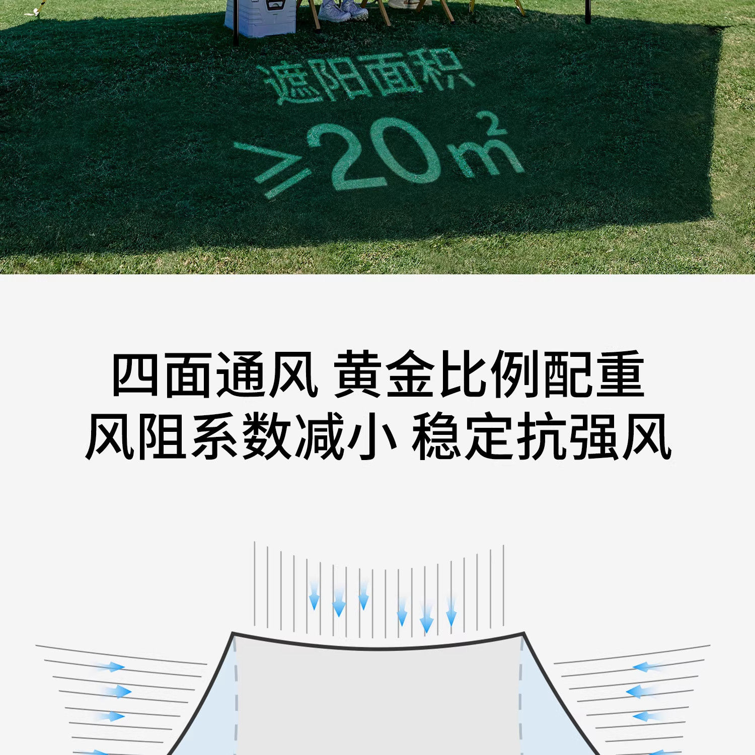 Vinyl Canopy Outdoor Table and Chair Camping New Model Quick-Open Heightened Reinforced Camping Sunshade Tent