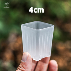 4cm口径ミニ透明白角植木鉢側に穴をあけて育苗コントロール根通気性多肉プラスチック親指葉挿し