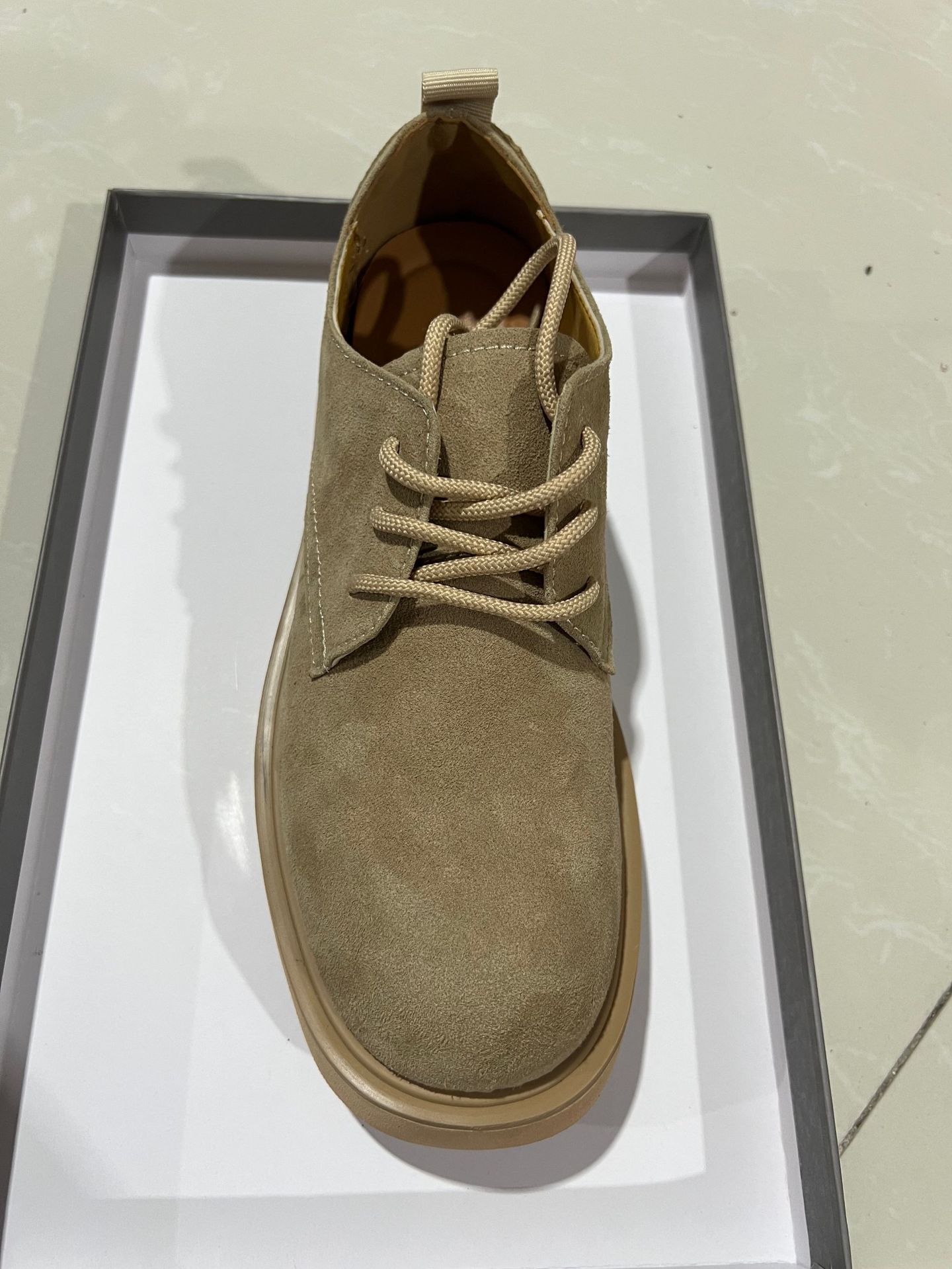 ShoeVault Derby Cow Suede Genuine Leather Toe Thick Low Top Big Yellow Boots Soft Bottom Non-Slip Fashion Men Shoes Trendy_voghion.com