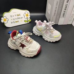 皮面老爹鞋2025秋季新款时尚可爱星星中小童运动鞋女童休闲鞋