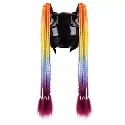 Suction Cup Ponytail Wig Motorcycle Motosiklet dəbilqələri - classic-four-colors-thin-2-strips