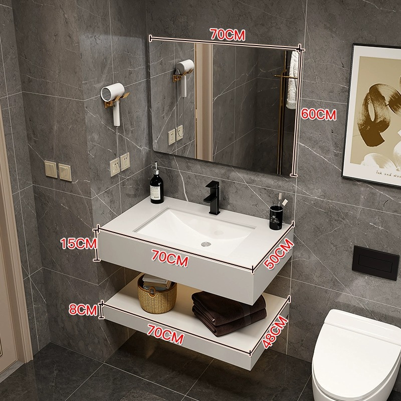 70 cm con espejo cuadrado ordinario