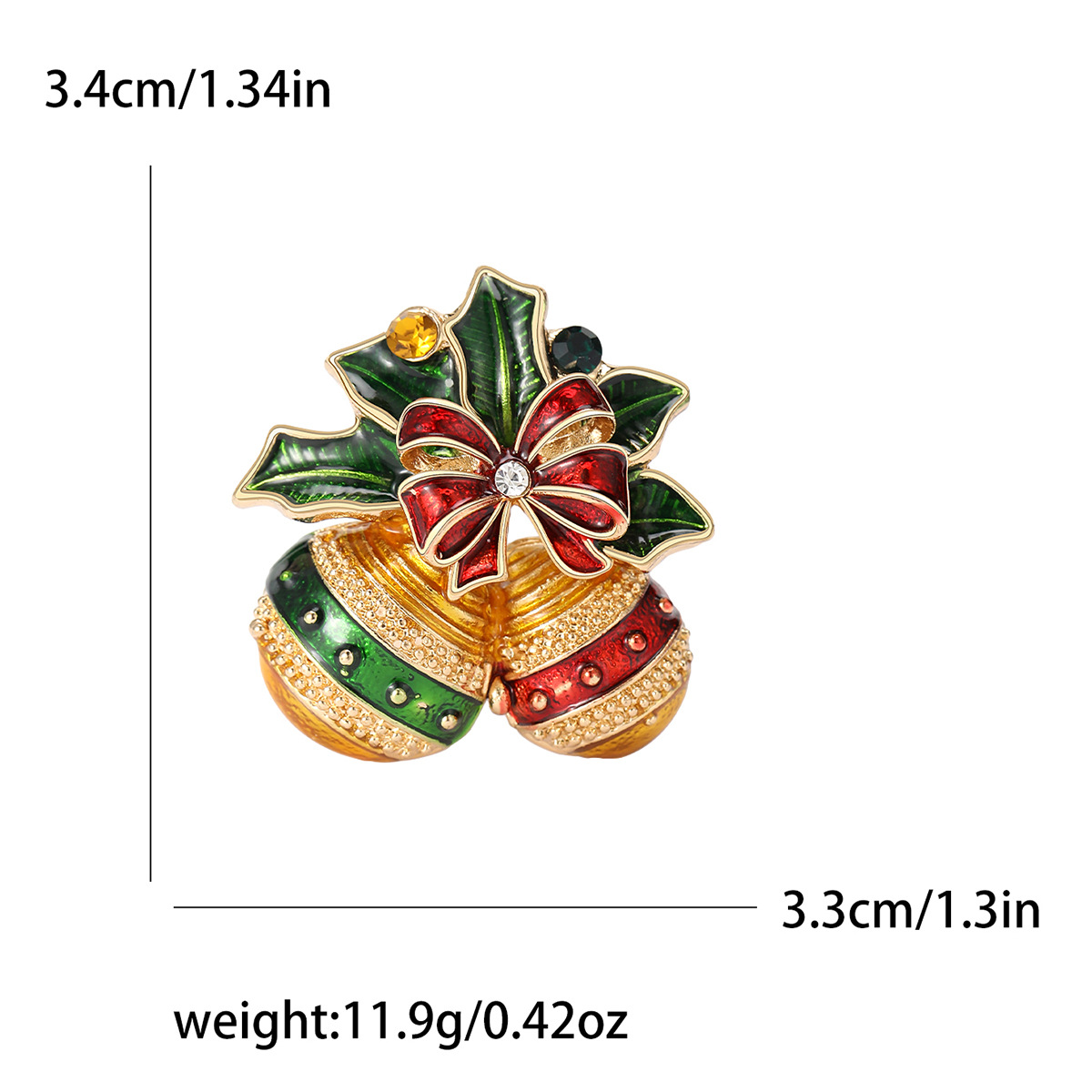 European and American fashion simple alloy enamel bell brooch Christmas series men's and women's clothing corsage jewelry pins