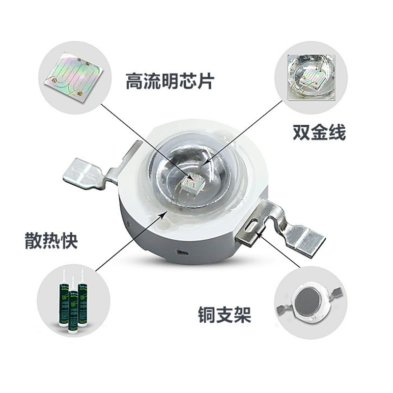 1W3W5W фиолетовый светодиодный светодиодный шарик 365nm370/395nm UV UV UV Оптическая дезинфекция светильник стерилизация Бл стек