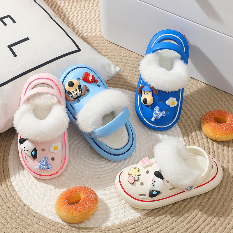 Detachable Palm Dog Hole shoes cotton slippers cartoon home non-slip wear-resistant shit feeling fleece-lined warm cotton shoes winter Detachable Palm Dog Hole shoes cotton slippers cartoon home non-slip wear-resistant shit feeling fleece-lined warm cotton shoes winter