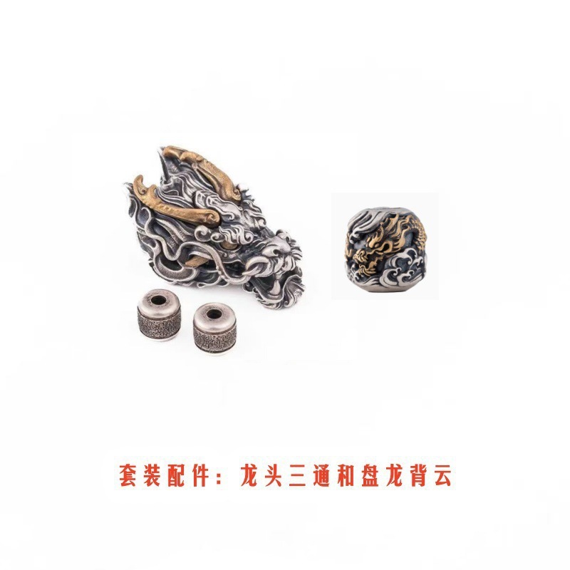 银龙三通隔珠金刚星月菩提银饰配件国潮文玩手串配饰散珠批发|undefined