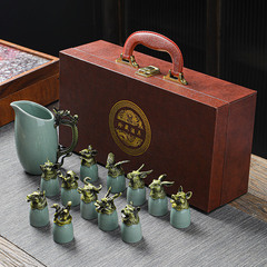 新商品十二生肖陶磁器獣首酒具高級ギフトボックスセット白杯分酒器ビジネスお土産