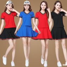 广场舞服装套装中老年短袖舞蹈上衣女夏新款纯棉团体鬼步舞演出服