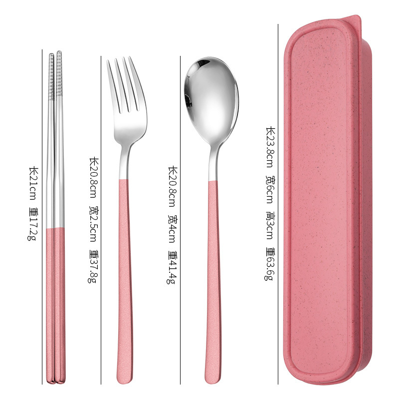 파우더 실버 스푼 포크 젓가락 3 종 세트