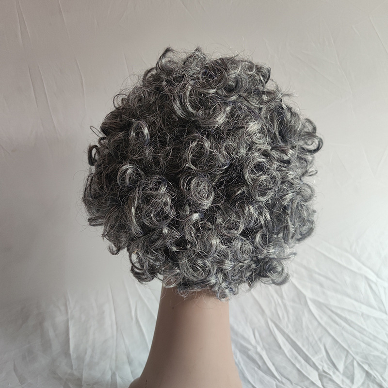 Stage Dress up Grandma Gray Headgear Film and Television Gray Women Wig Campus Performance Funny Fan Grandma Wig