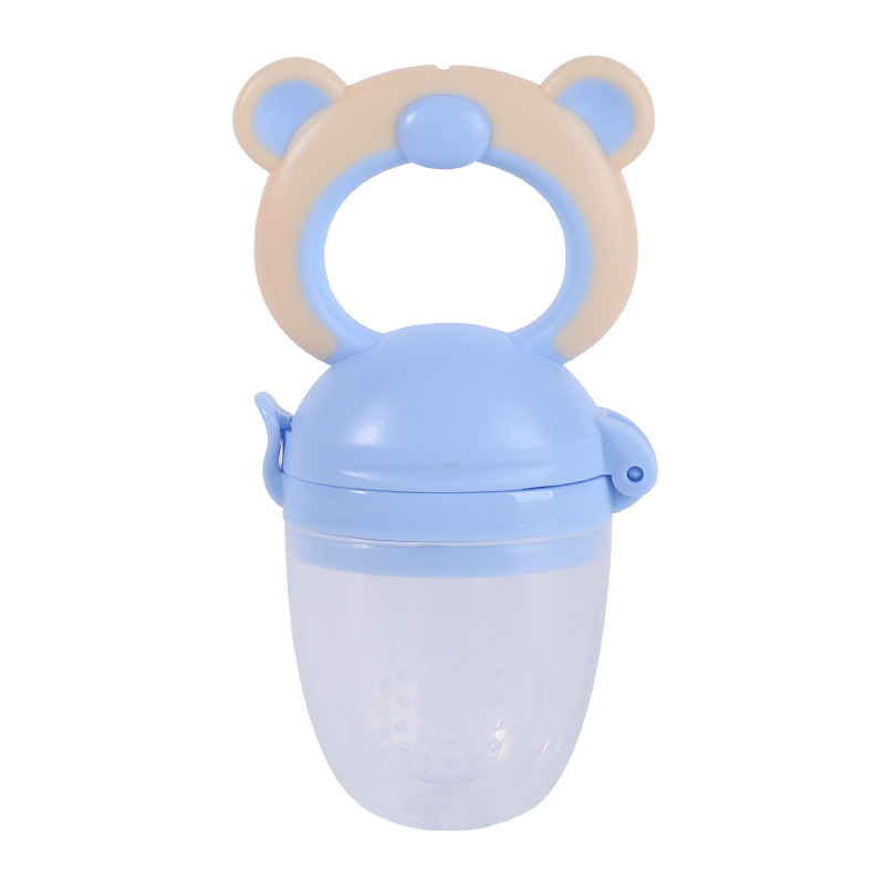 Bebé mordida le fruta y verduras le niños bolsas de malla de grado alimenticio tetas de silicona osos modelados bebés bolsas de alimentos suplementarios de frutas