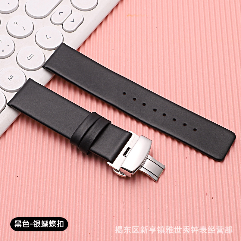 Thin, leather, black