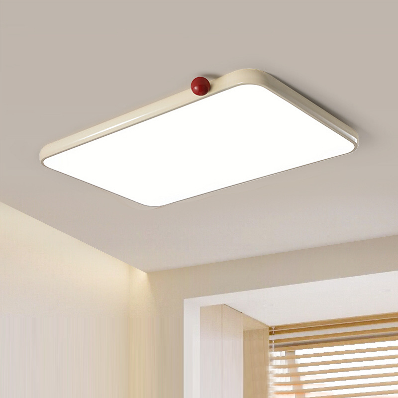 Luz de techo de aire de crema roja roja francesa simple lámpara de sala de estar lámpara de habitación lámpara de dormitorio principal lámpara de protección de ojos de espectro completo lámpara de comedor