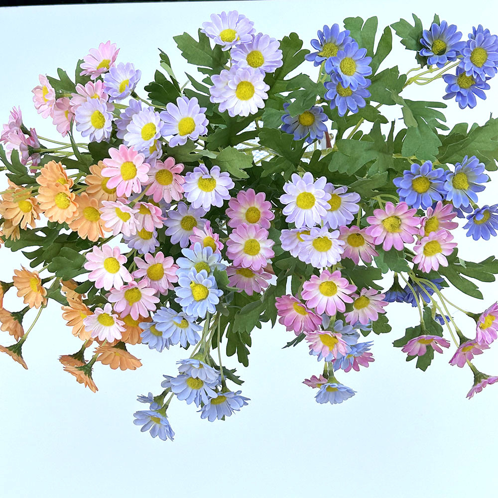 Simulazione piccola margherita gerbera fiore artificiale 5 forchette 20 composizioni floreali di camomilla oggetti di scena per fotografia crisantemo olandese crisantemo selvatico outs_voghion.com