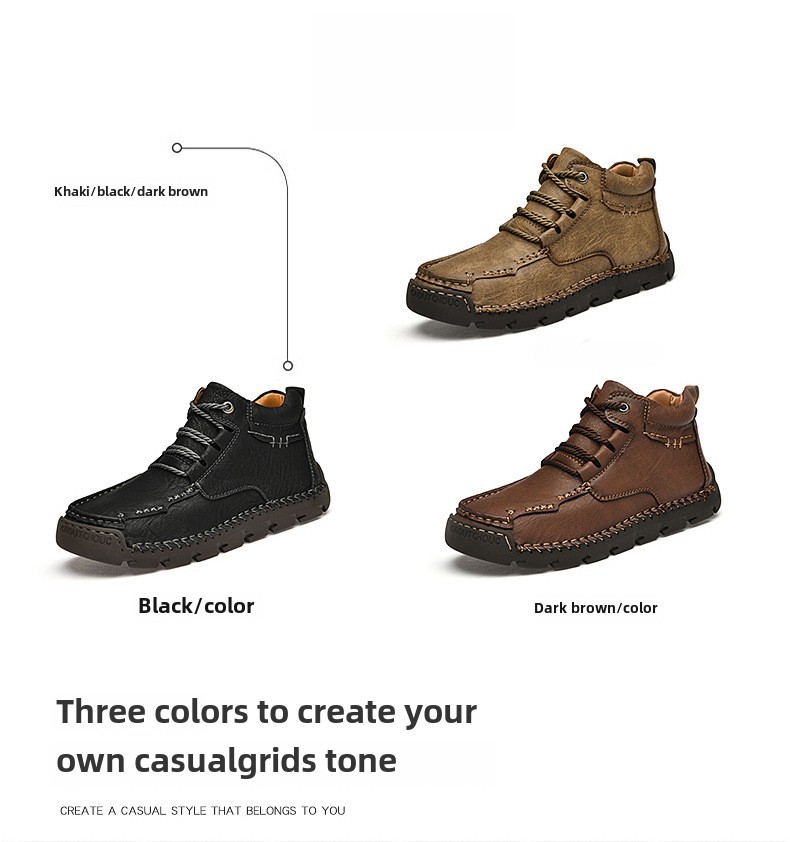 Warm Winter Work Boots For Men High-top Leather Martin Boots_voghion.com