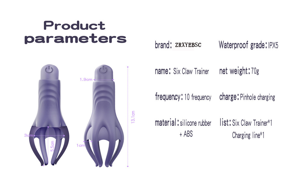 Six-Finger Claw Automatic Prostate Massager, Silicone Male Training Device — detail image 13