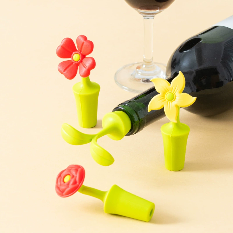 Silicone bottle stopper sealed