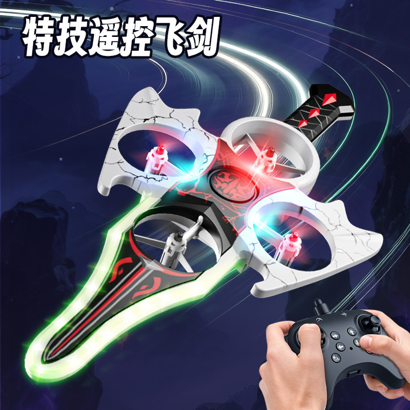 Cross-Border Exclusive Supply of New Remote-Controlled Flying Sword Stunt Drones with Educational Features, Dazzling Lights, Rechargeable and Drop-Resistant Flying Sword Vehicles