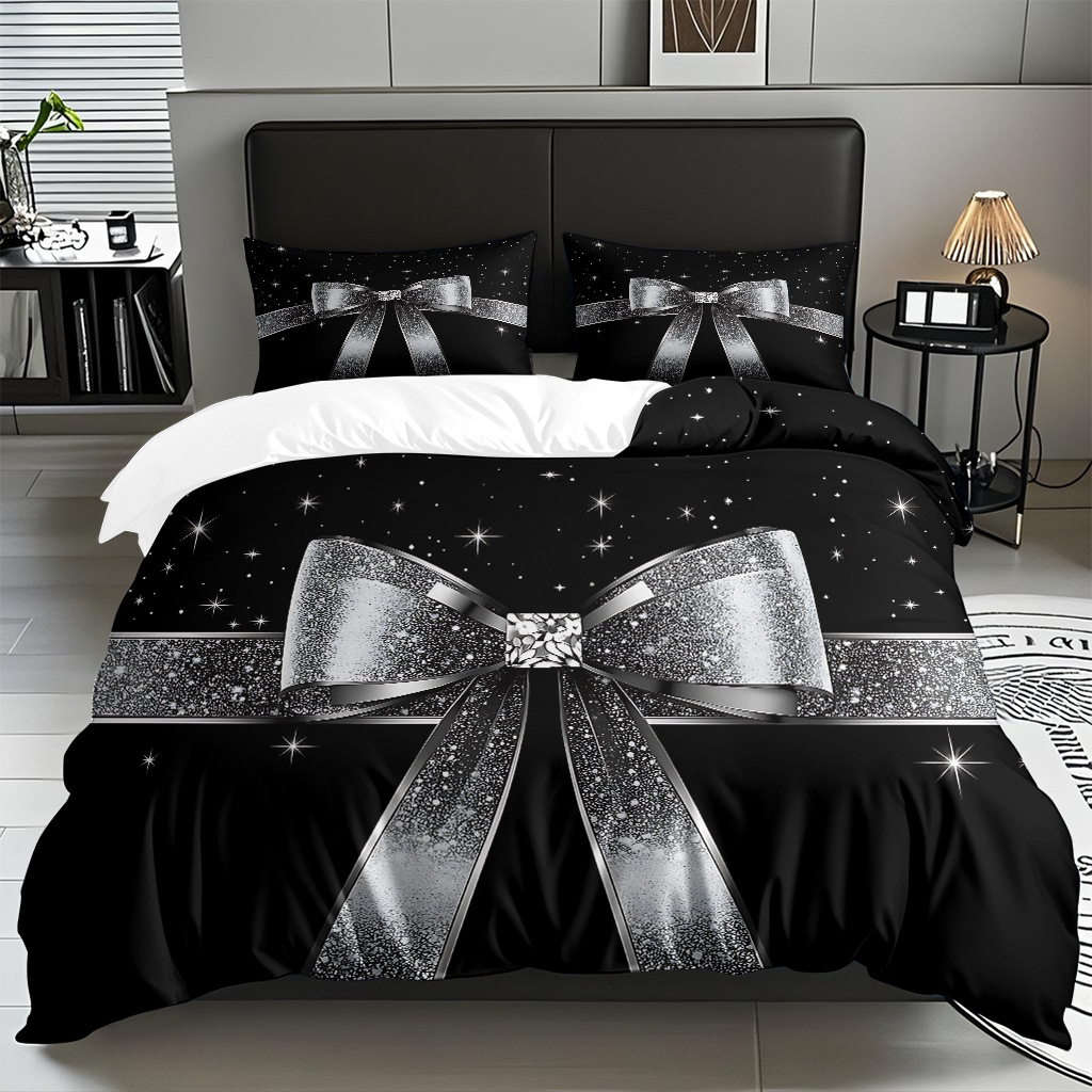 Ins Wind Pink Bow Digital Printed Colchón Set Pillow Cover Comercio electrónico transfronterizo preferido para adaptarse al modo JIT