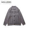 Cardigan Sweater sweater Autumn and winter Korean Edition black and white Plaid 2021 Easy Show thin coat jacket