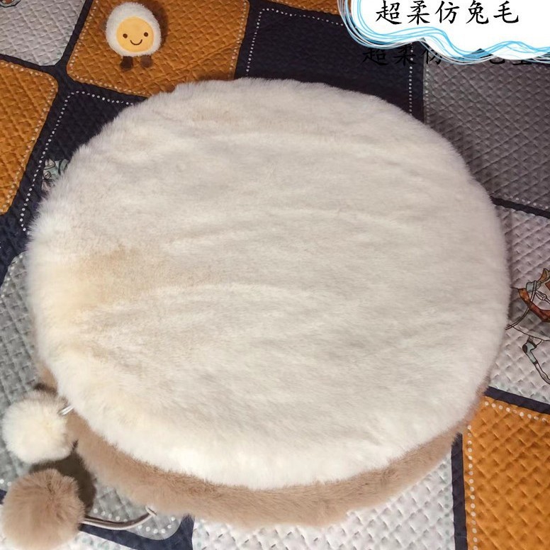 국경 애완 동물 매트 도매 모조 토끼 벨벳 고양이 둥지 라운드 매트 가을과 겨울 따뜻한 매트 고양이 매트 기계 빨