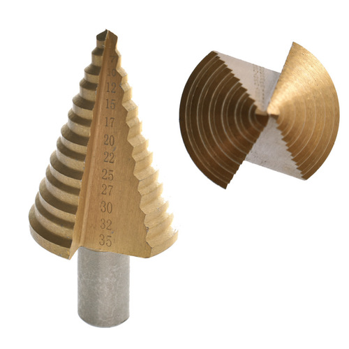5-35mm pagoda drill multifunctional titanium plated hole opener hand electric drill punching tool wholesale high speed steel step drill bit