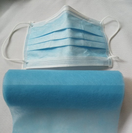 厂家批发蓝色口罩无纺布25gPP纺粘无纺布口罩用布可发样