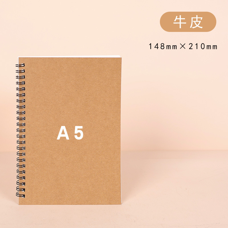 Spot kraft bobina libro mayorista retro aprendizaje de oficina ocio cuaderno de notas subfuente puede imprimir logotipo