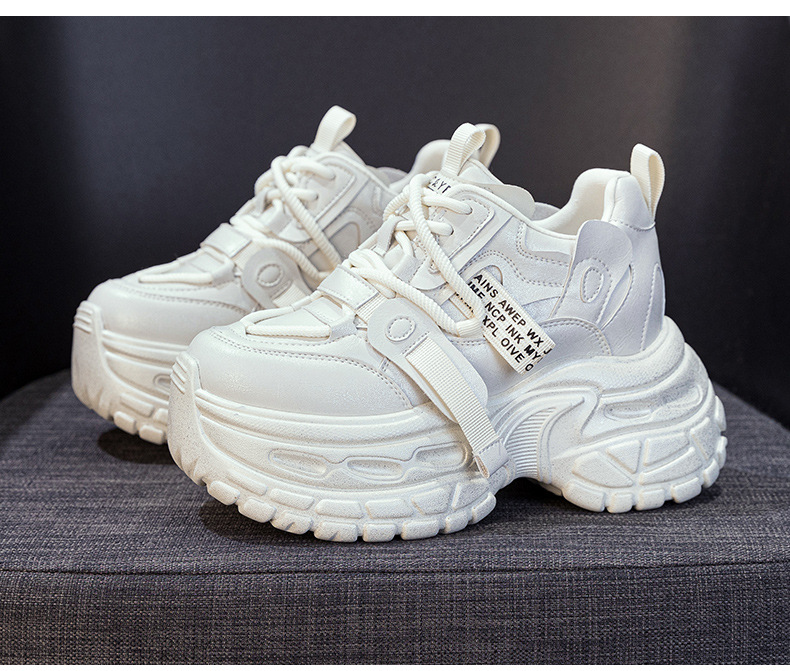 Giày sneaker nữ đế dày chunky phong cách thể thao, tăng chiều cao, phối hợp nhiều trang phục — Đen 5019, Nâu 5019, Ngọc trai 5019 chi tiết 20