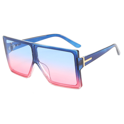 2021新款T字太阳镜时尚一体墨镜欧美潮流ins光身框架方形眼镜