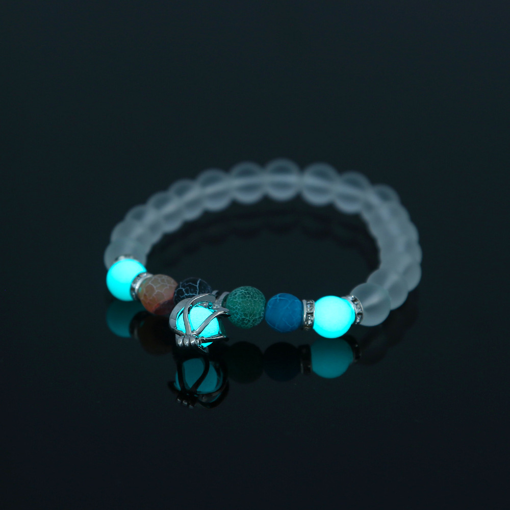 Bracelet de perles lotus phosphorescent brillant dans le noir_voghion.com