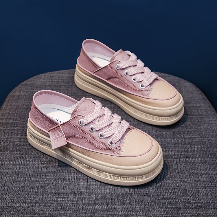 2023 Nuevos zapatos pequeños de pizarra informales, versátiles y de dos usos_voghion.com