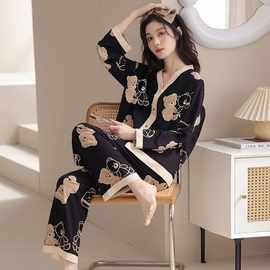 睡衣女春秋款和服长袖2025年新款网红风高级感可外穿家居服套装冬