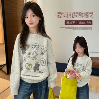 YOJIA女童毛衣冬款2026新款洋气加厚童装套头针织衫保暖儿童冬装