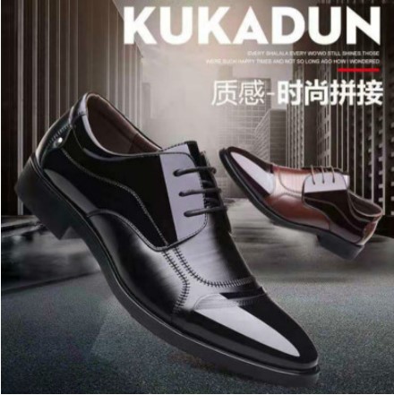 Zapatos de cuero de los hombres de la ropa formal de los hombres señaló negro británico de negocios jóvenes altura creciente zapatos casuales transpirable suave entrega de una sola pieza image 4
