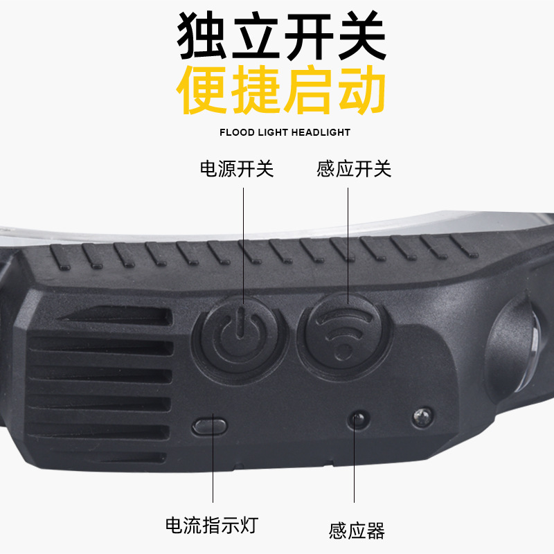 2023 onda transfronteriza inducción COB faro luz de conducción al aire libre USB carga noche luz fuerte luz Faro de silicona