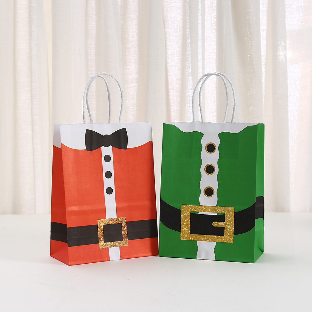 圣诞手提袋绅士包装袋印花服饰礼品袋派对糖果打包袋批发购物袋