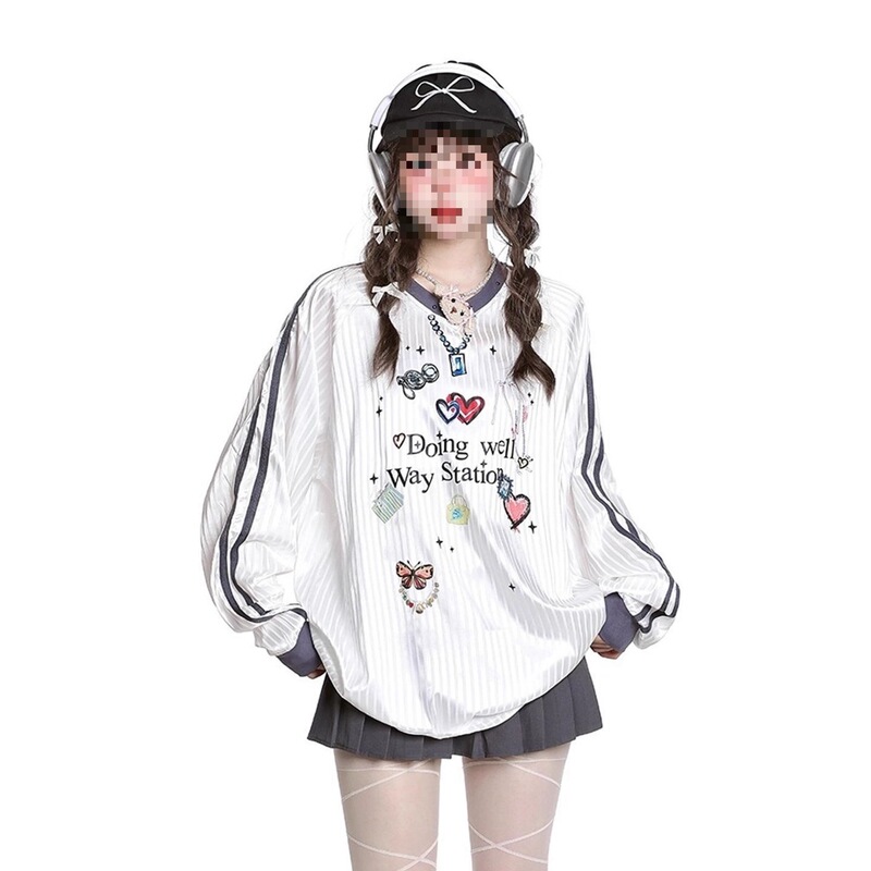 Jersey Style Casual V-Neck T-Shirt Sweatshirt Versatile Mid-Length New Women's Autumn and Winter Loose Pullover Long-Sleeve Cross-Border Wholesale Jersey Style Casual V-Neck T-Shirt Sweatshirt Versatile Mid-Length New Women's Autumn and Winter Loose Pullover Long-Sleeve Cross-Border Wholesale