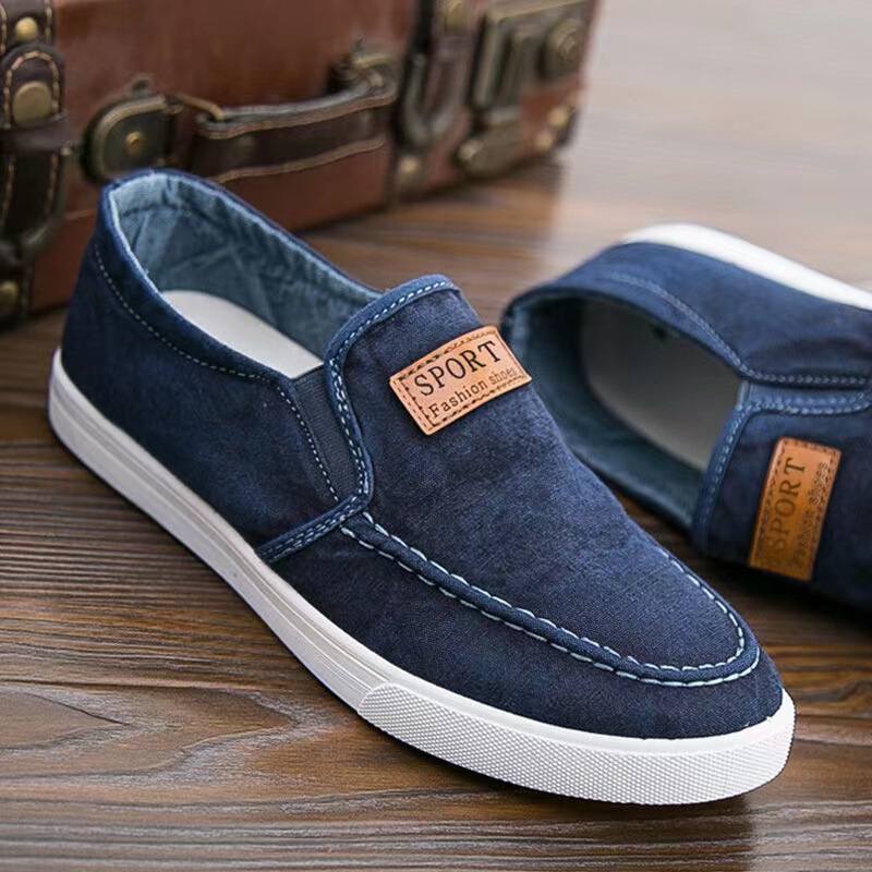 Men's Shoes 2026 Spring Versatile Men's Canvas Shoes Slip-On Sports Casual Breathable Non-Slip Sneakers Wholesale