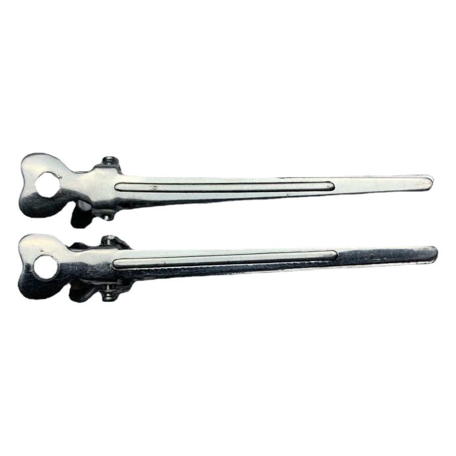 Korean ladies perm hair positioning partition clip 55mm heart-shaped aluminum clip electroplated metal tip hair clip wholesale