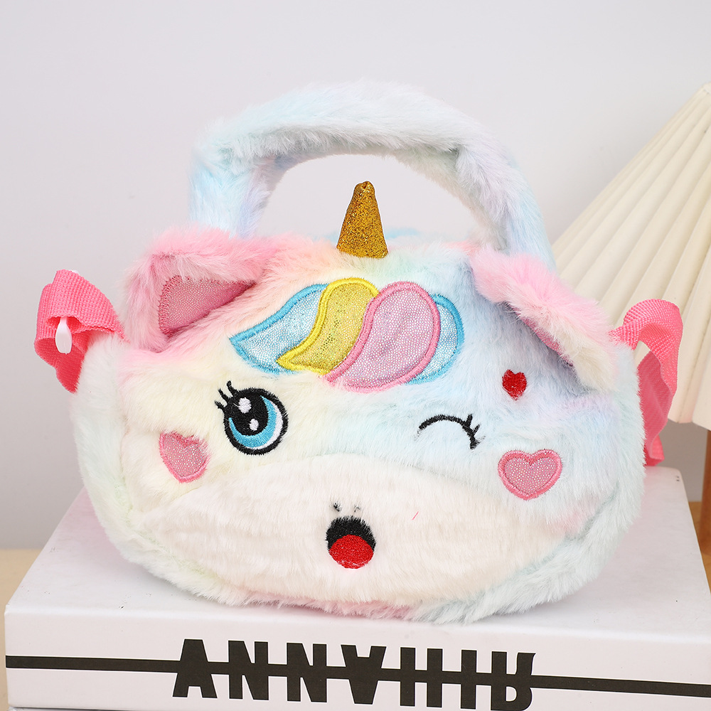 Nuevo unicornio de peluche, bolso de hombro de ojos grandes, bolso de hombro de niñas, pequeña princesa, bolso lindo, regalo para niños
