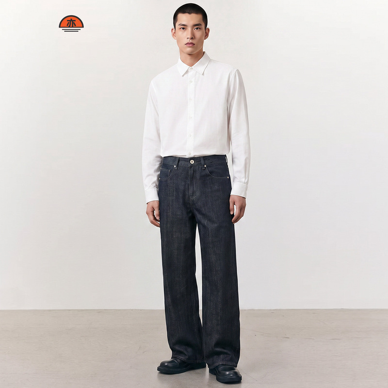 Vintage workwear style raw denim straight-leg pants for men, 26 new model, rugged and stylish, boyfriend style jeans, new autumn collection Vintage workwear style raw denim straight-leg pants for men, 26 new model, rugged and stylish, boyfriend style jeans, new autumn collection