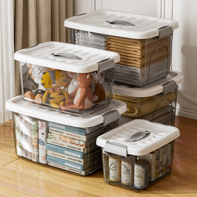 Portable Transparent Storage Box Household Toy Snack Storage Box Plastic Storage Box Tool Sundry Organization Trunk